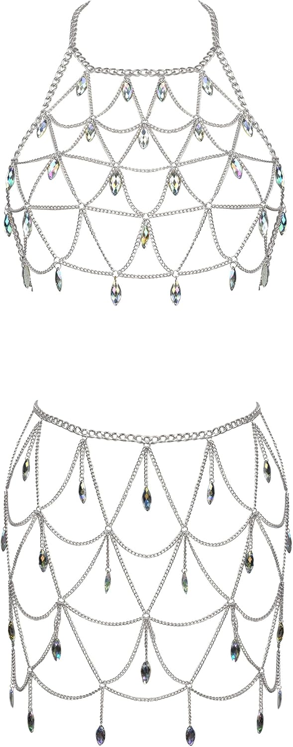 Connie Cloris Womens Sexy Body Chains Suit Bikini Beach Body Jewelry