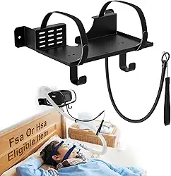 Suporte de parede CPAP compatível com ResMed AirSense 11 com suporte de mangueira CPAP de ângulo ajustável e gancho para tubo e máscara CPAP [Evite emaranhamento de mangueiras], suporte de suprimentos