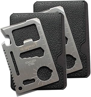 GUARDMAN Fathers Day Gift 2-Pack 11-in-1 Credit Card Multitool – Multitool Wallet Survival Tactical Tool with Knife, Bottle Opener & More – Dad Gift for Men