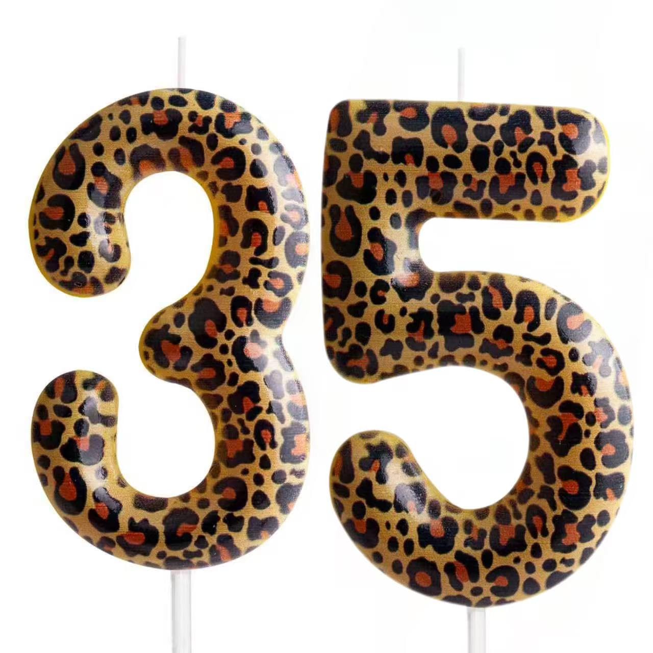 Yiran Leopard Print Birthday Candles Number 21, Realistic Leopard Printing Birthday Number Candles, Wild Onez Zoo Animals Themed Candle Cake for Boys and Girls Gifts Anniversary Party Supplies — view 23