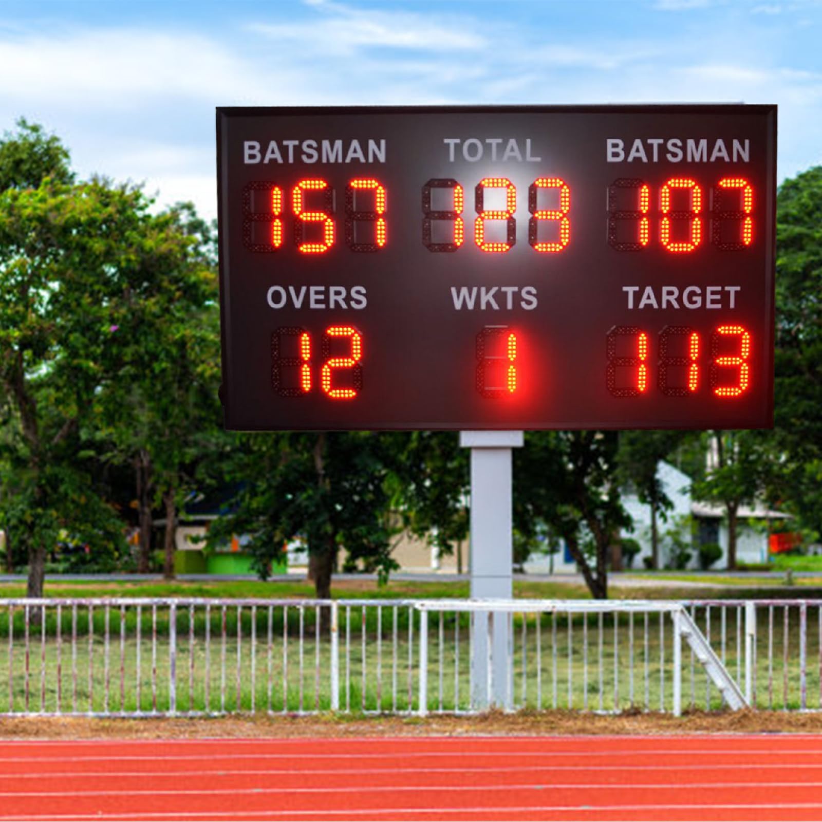 LED Elektroniczna Tablica Wyników Cyfrowy Licznik Wyników z Pilotem & Statywem, 37 * 64 cali Czas Rzeczywisty dla Zewnętrznych Gier Podwórkowych/Corn Hole/Tenis Stołowy/Pickleball