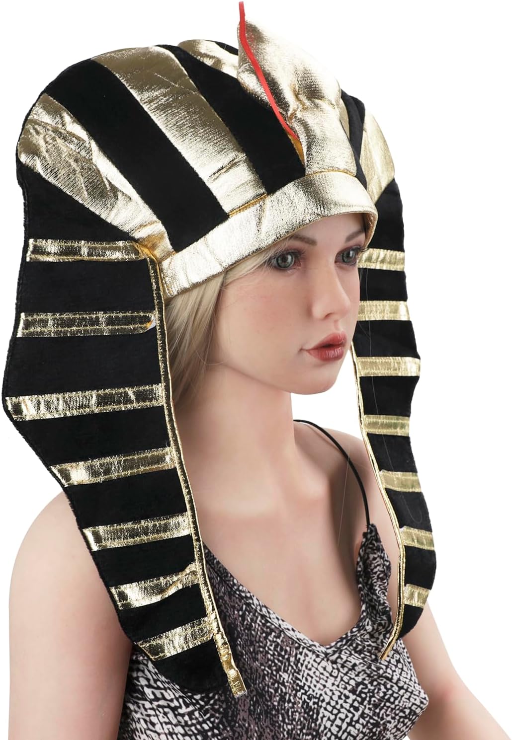 Clobeau Pharaoh Hat Egyptian Headpiece King TUT Costume King Pharaoh Costume Adult Pharaohs Headpiece Egyptian Halloween Costumes Cosplay Dress Up Themed Party Supplies Pharaohs Costumes - Image 3