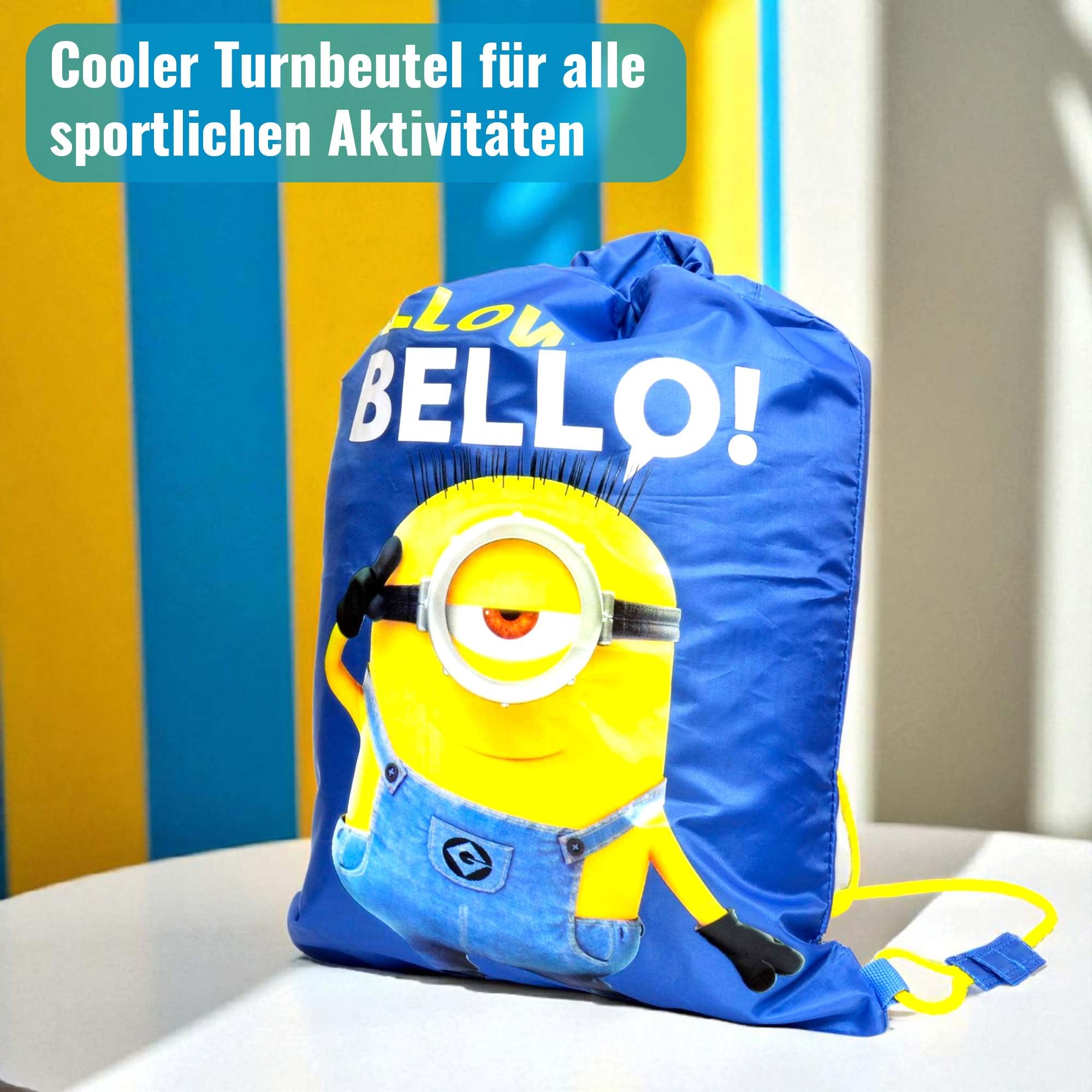 Minions - Set di 5 valigie per bambini, bagaglio da viaggio di alta qualità, borsa da palestra, borsa a tracolla