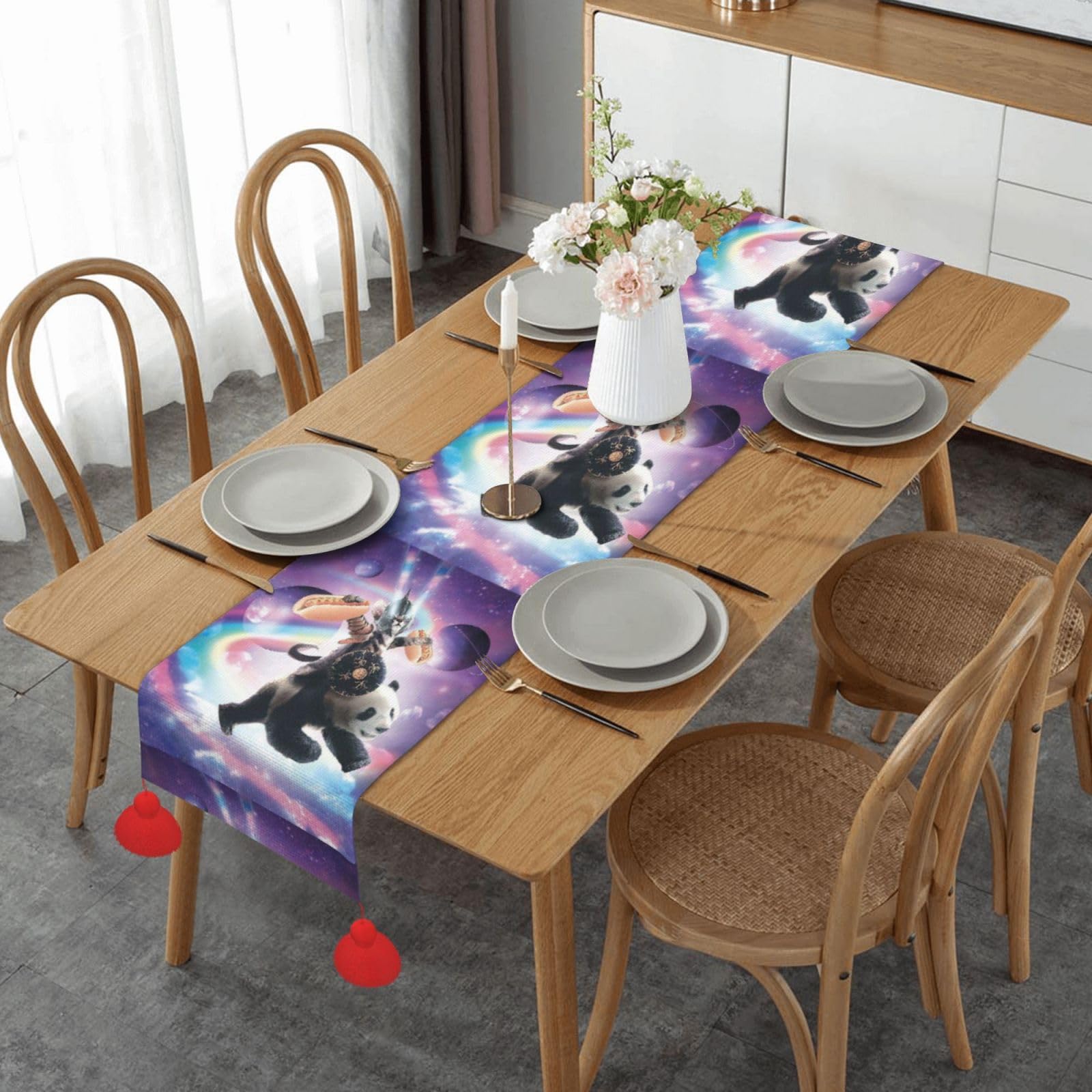 Chemin de table de Noël panda cadeau idéal décoration table de fête