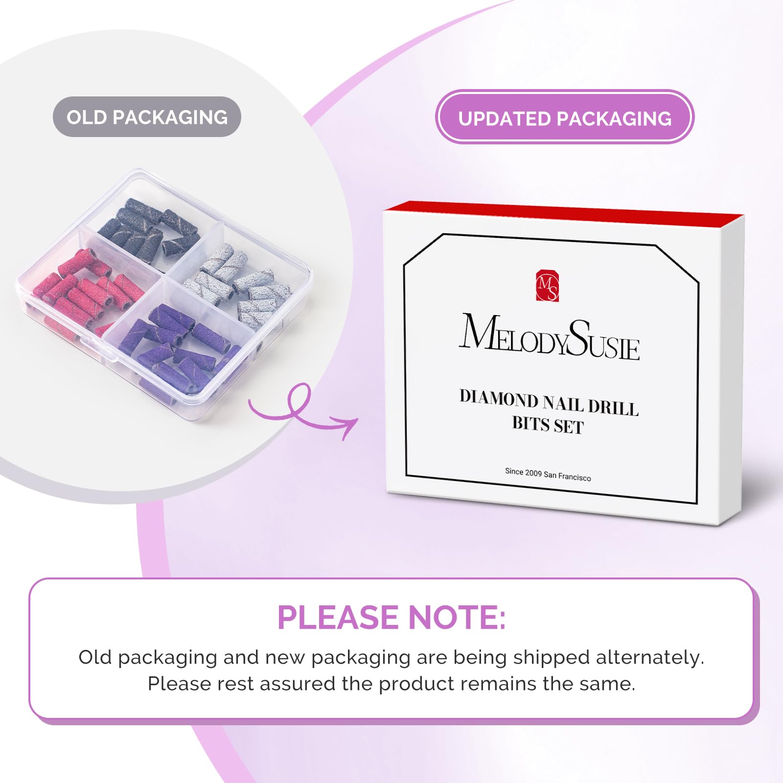 MelodySusie Nail Drill Bits, 10Pcs Diamond Sanding Bit Set with 40pcs Small Sanding Bands (#120#180#240 Grits) with 3.1mm Mandrel Bit, Nail Gel Polish Remover Tool for Acrylic Nails Manicure Nail Prep