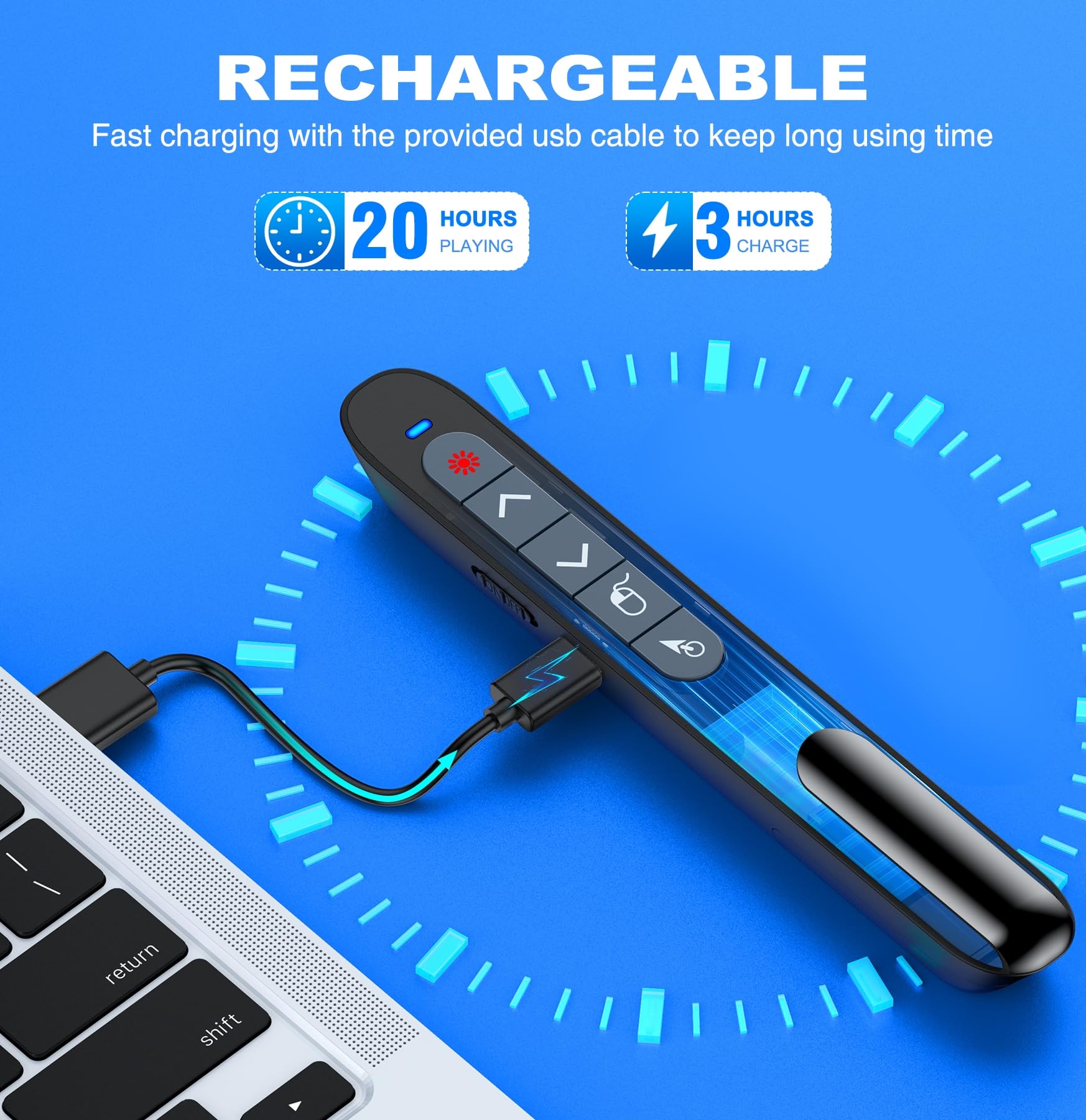 Simple Usb Remote USB C Clicker 2-in-1 USB C Presenter Remote With Volume Control ...