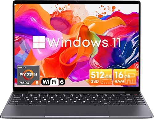 CHUWI Gaming Laptop 14'', AMD Ryzen 5 7430U(Up to 4.3GHz),