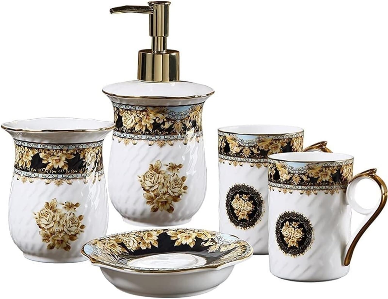 Accesorios de baño anti-desorden con juego de dispensadores de jabón de fácil limpieza