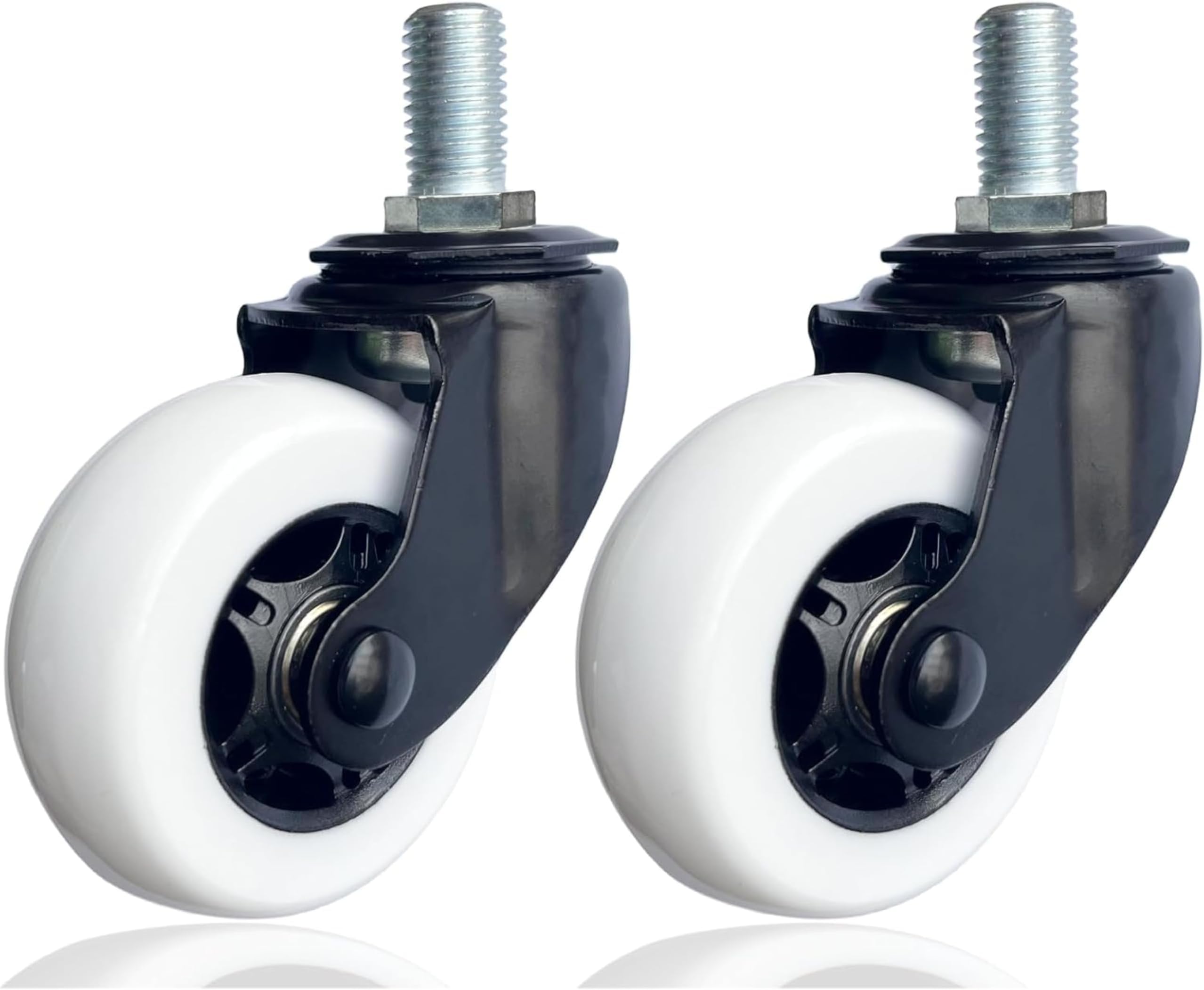 2 Complete Caster Wheel Premium Reliable Replacement for Razor Crazy Cart - 76mm x 30mm, Perfect Fit, Easy Installation, Compatible with Crazy Cart, Crazy Cart XL, Drift,CC & DLX. Part NO W25143461058