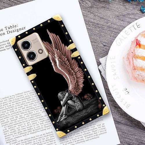 Miniatura 4 de DAIZAG Funda compatible con Moto G Stylus 5G 2023, diseño retro de alas de ángel, elegante decoración dorada, suave, antiarañazos, para Motorola