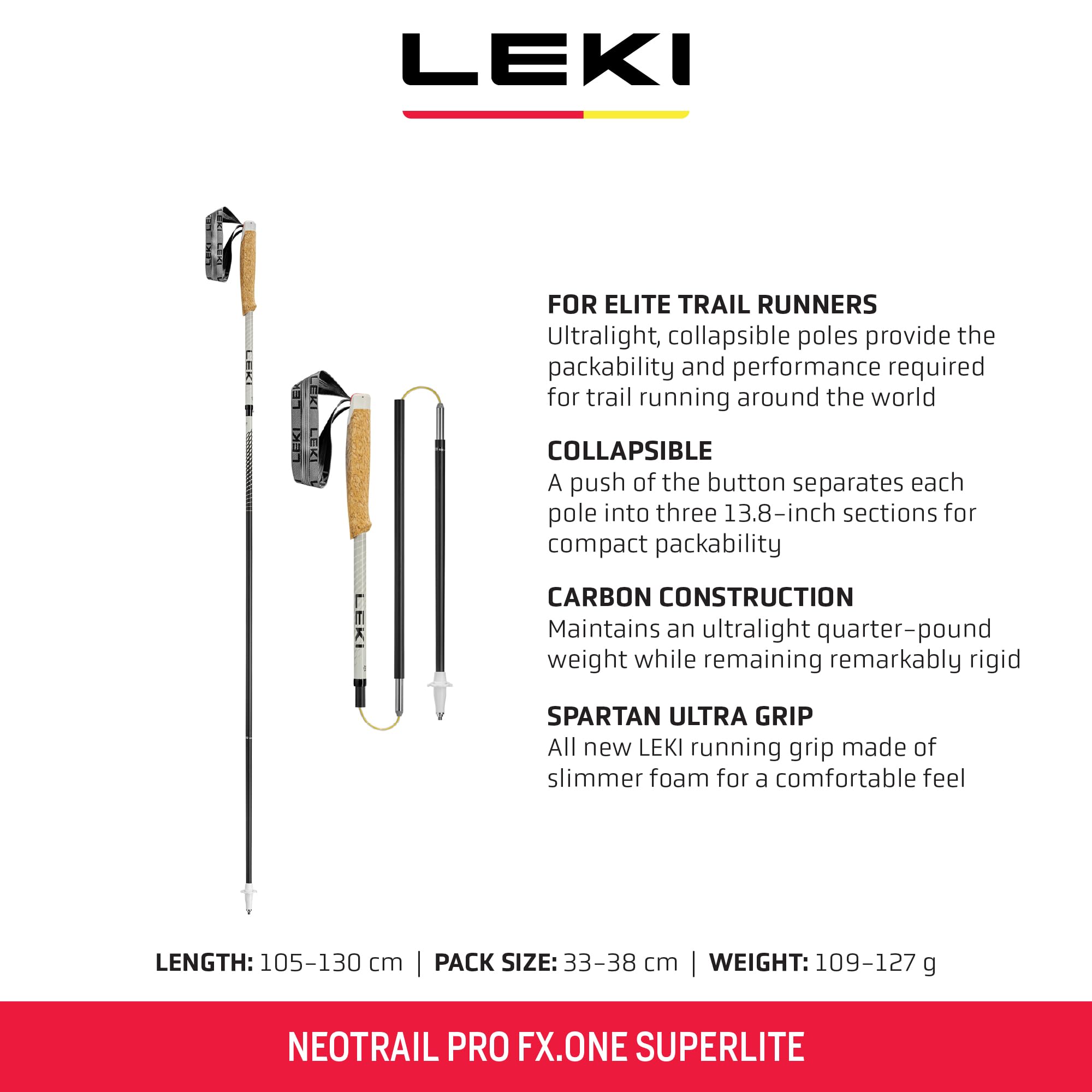 Leki Neotrail PRO FX.One Superlite, Pali da Corsa Unisex