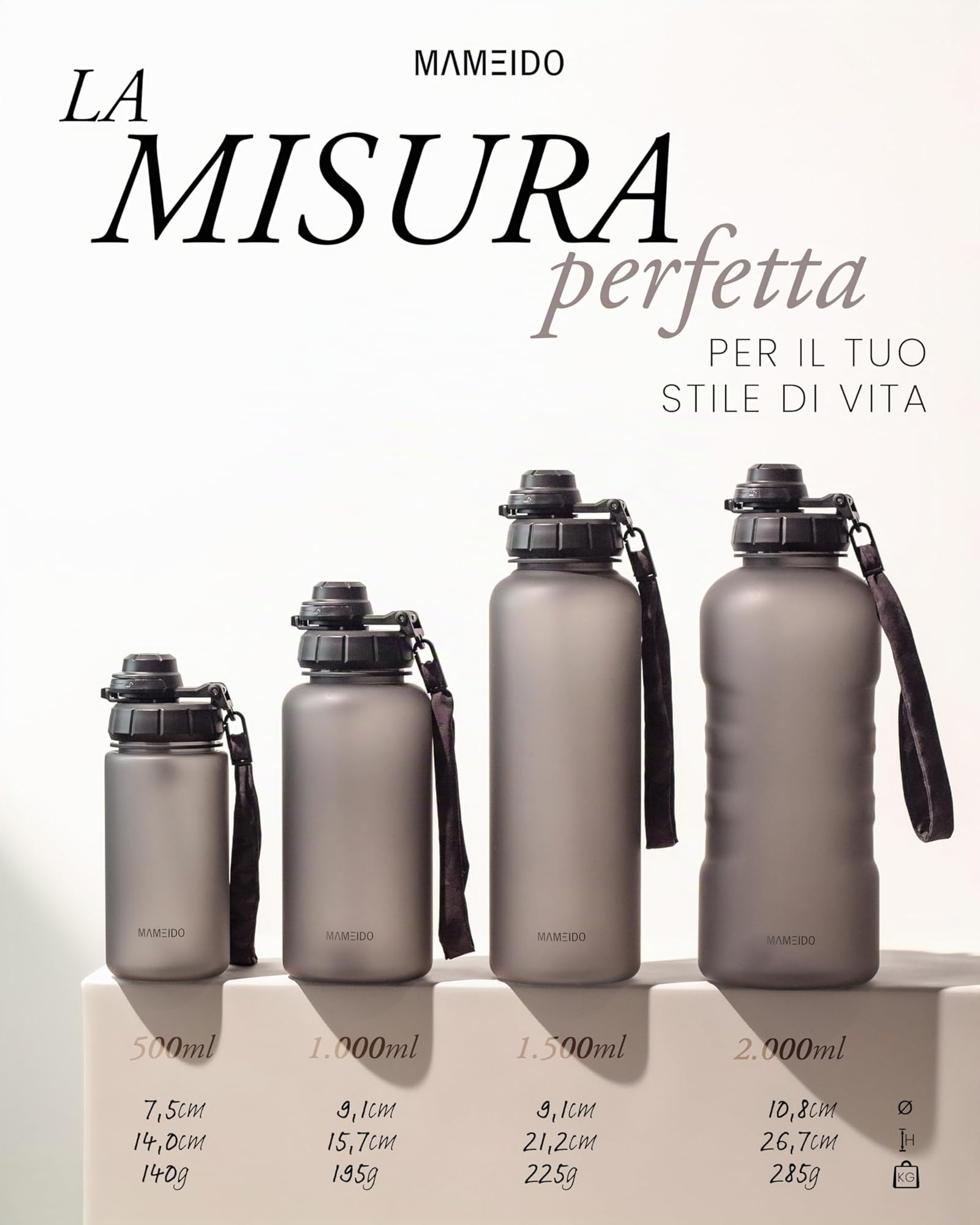 MAMEIDO Borraccia con cannuccia 2 litri motivazionale con indicatore del tempo, Bottiglia sportiva senza BPA palestra antigoccia, Water Bottle (Wild Candy)
