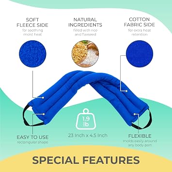 Microwavable Heating Pads for Lower Back, Neck, and Shoulder Pain Relief - Moist Microwave Heating Pad for Muscles and Joints - Microwave Hot Pack Heat Pad for Cramps (Multi Blue, 1)