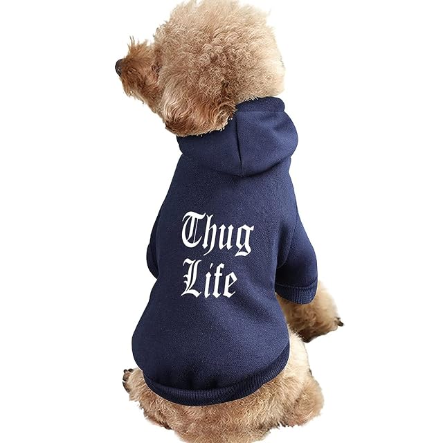 Sudadera con Capucha para Perro Thug Life, suéter cálido para Mascotas, para Gato y Perro
