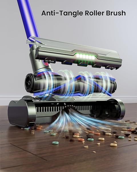 Cordless Vacuum Cleaner, 650W 55KPA 70 Mins Vacuum Cleaners with Hurricane Mode, Anti-Tangle Brush, 1.8L Dust Cup, Self-Standing Stick Vacuum Cordless for Hard Floors, Carpet & Pet Hair - 5