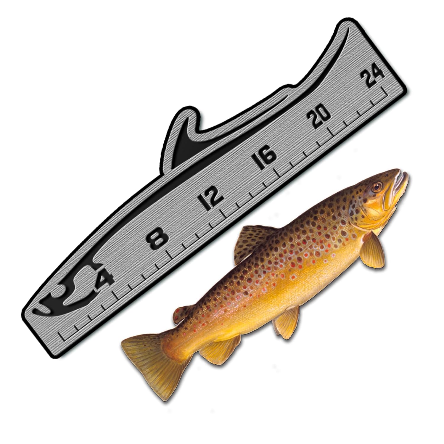 USATuff SeaDek EVA Foam Fish Measuring Ruler for Boat, Fishing, Kayak | Adhesive Backing Peel & Stick - 24" Tarpon Design - StormGray-Black