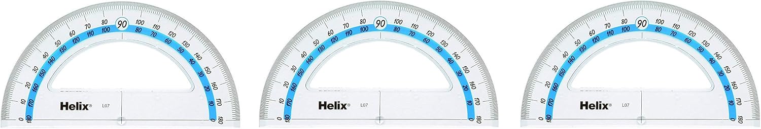 Helix Professional Shatter-Resistant 180 Degree Protractor, 6 inch / 15cm (12071) : Educational And Hobby Protractors : Office Products
