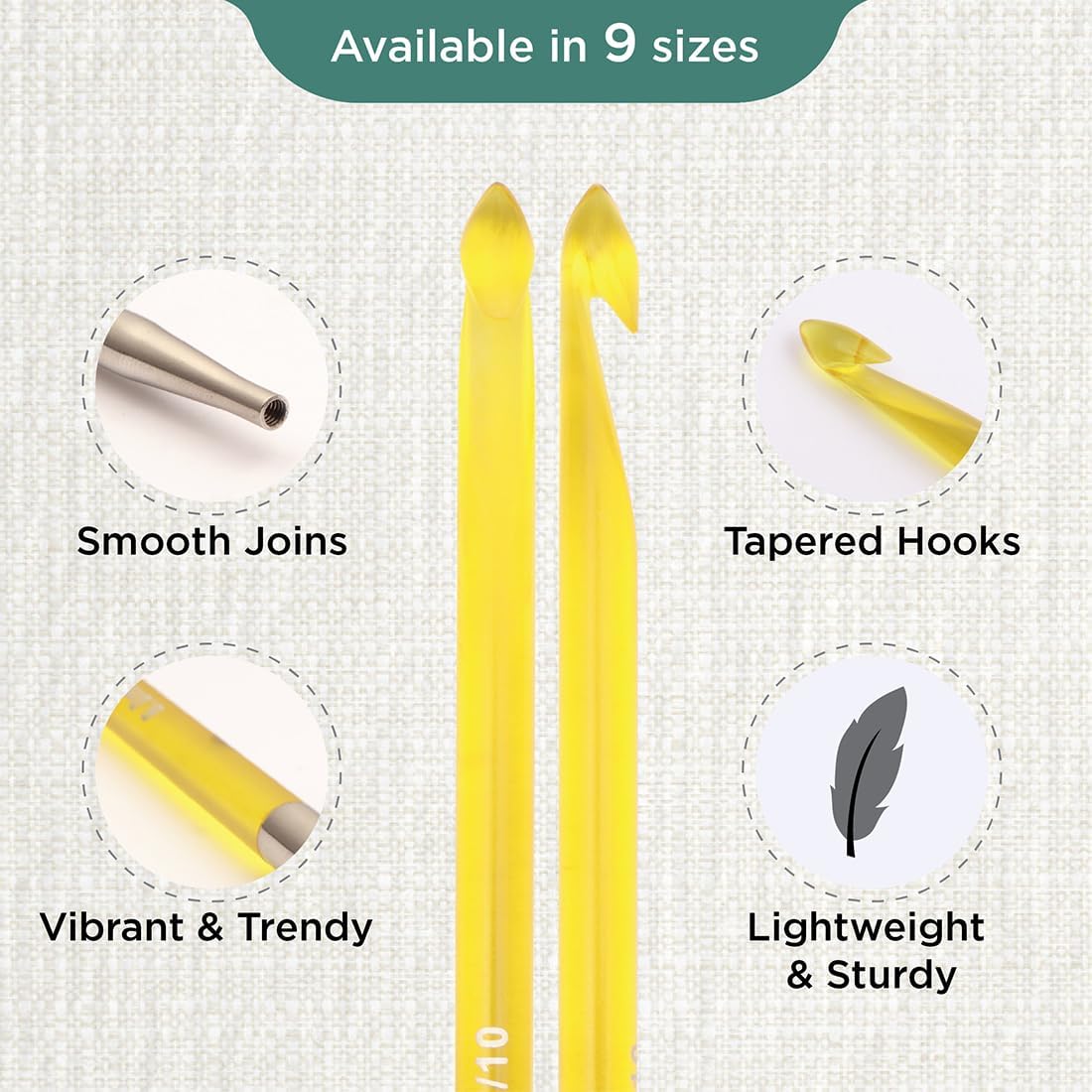 KnitPro Trendz Afghan/Tunisian Crochet Hook | US Size J (6mm)