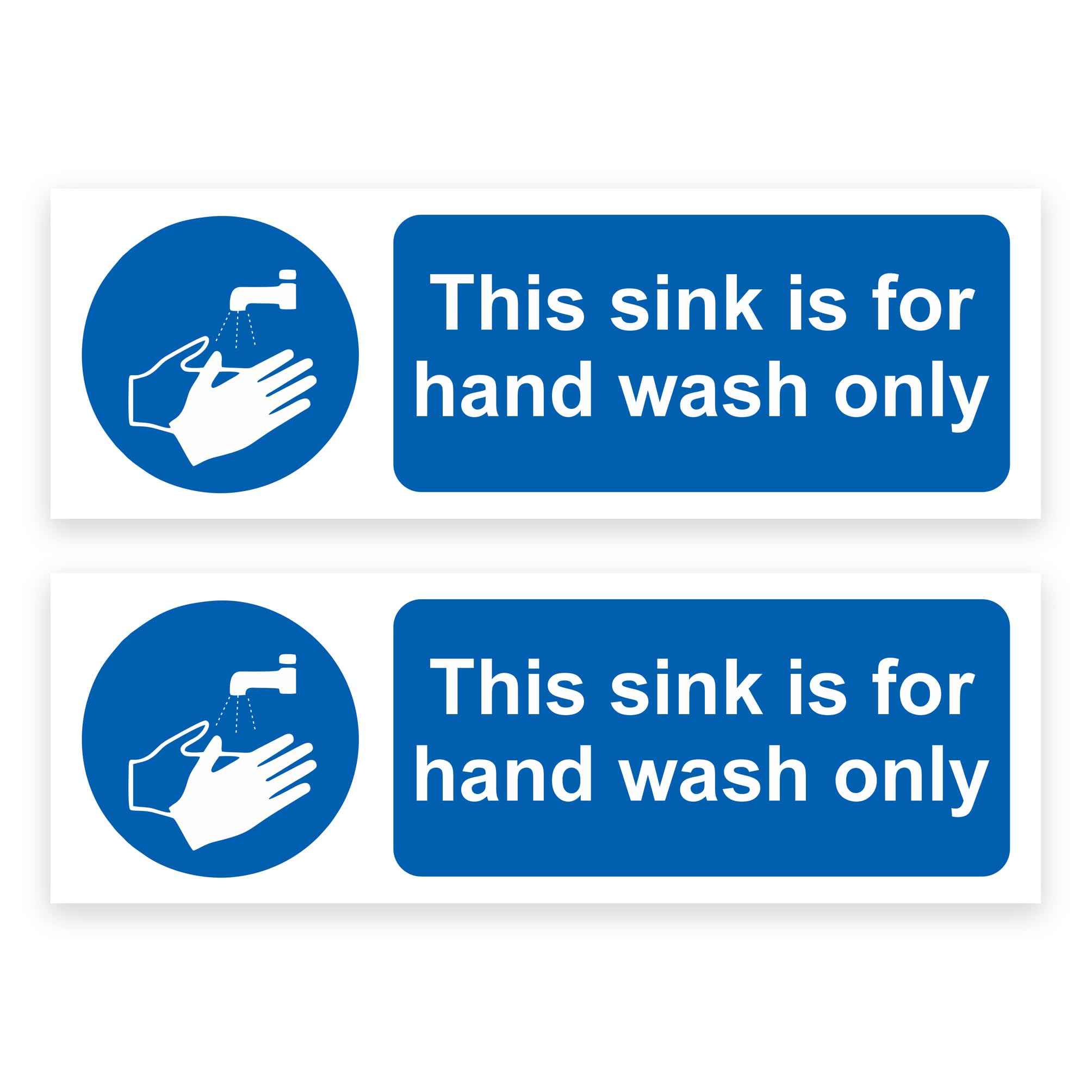Large-Sized Twin Pack / 100x300mm Each (2-Pack) / This Sink Is For Handwash Only Self-Adhesive Signage/Vinyl Decals Removable & Wipeable/Indoor or Outdoor Stickers/Gloss Finish /