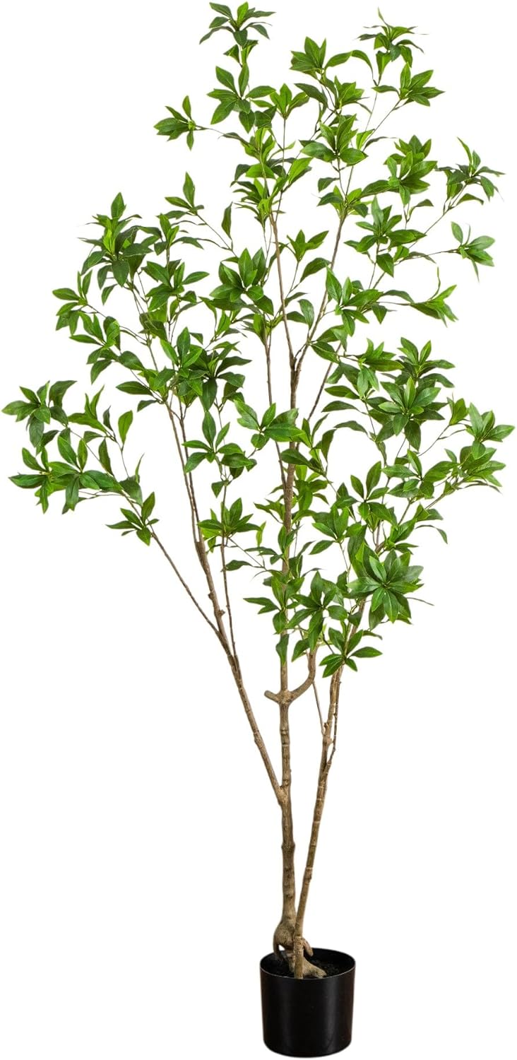 Nearly Natural 6ft Artificial Minimalist Japanese Pieris Tree - Indoor Fake Tree for Home Decor - Realistic Greenery