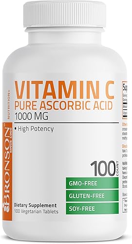 Miniatura 6 de Vitamina C Bronson Vitamins, pastillas de 0,035 oz premium sin OMG, ácido ascórbico, 1