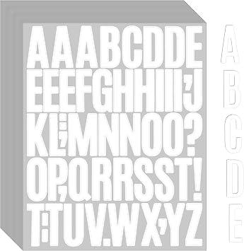 Bemeol 1872 Pieces Letter Stickers 36 Sheets 2 Inch Alphabet Letter Stickers Vinyl Self Adhesive Sticker Letters for Bulletin Board Home Classroom Mailbox DecorWhite