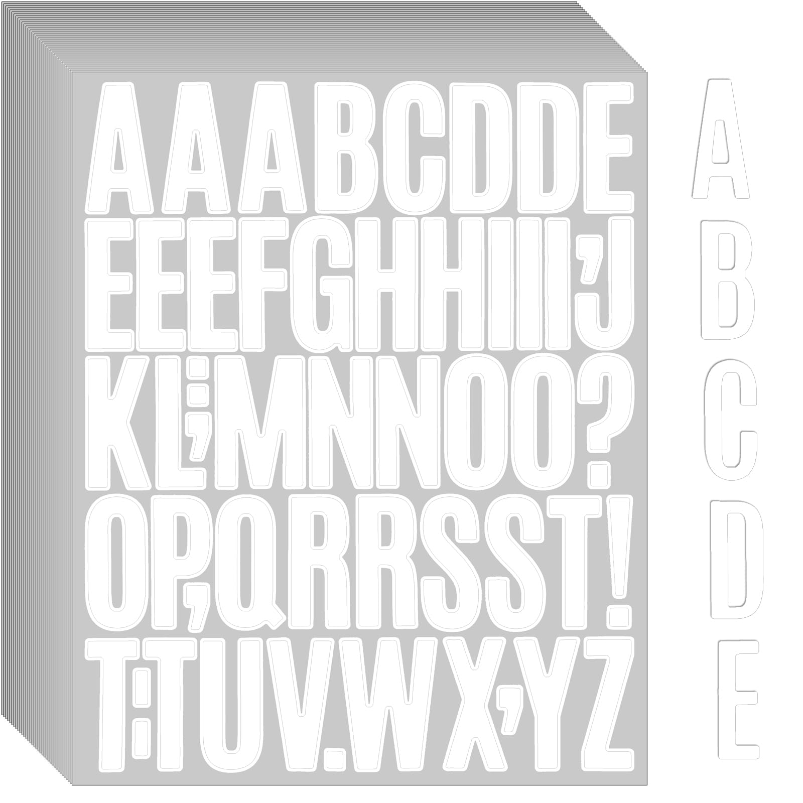 Autocollants lettres alphabet blanc haute visibilité pour identifier sa boîte aux lettres
