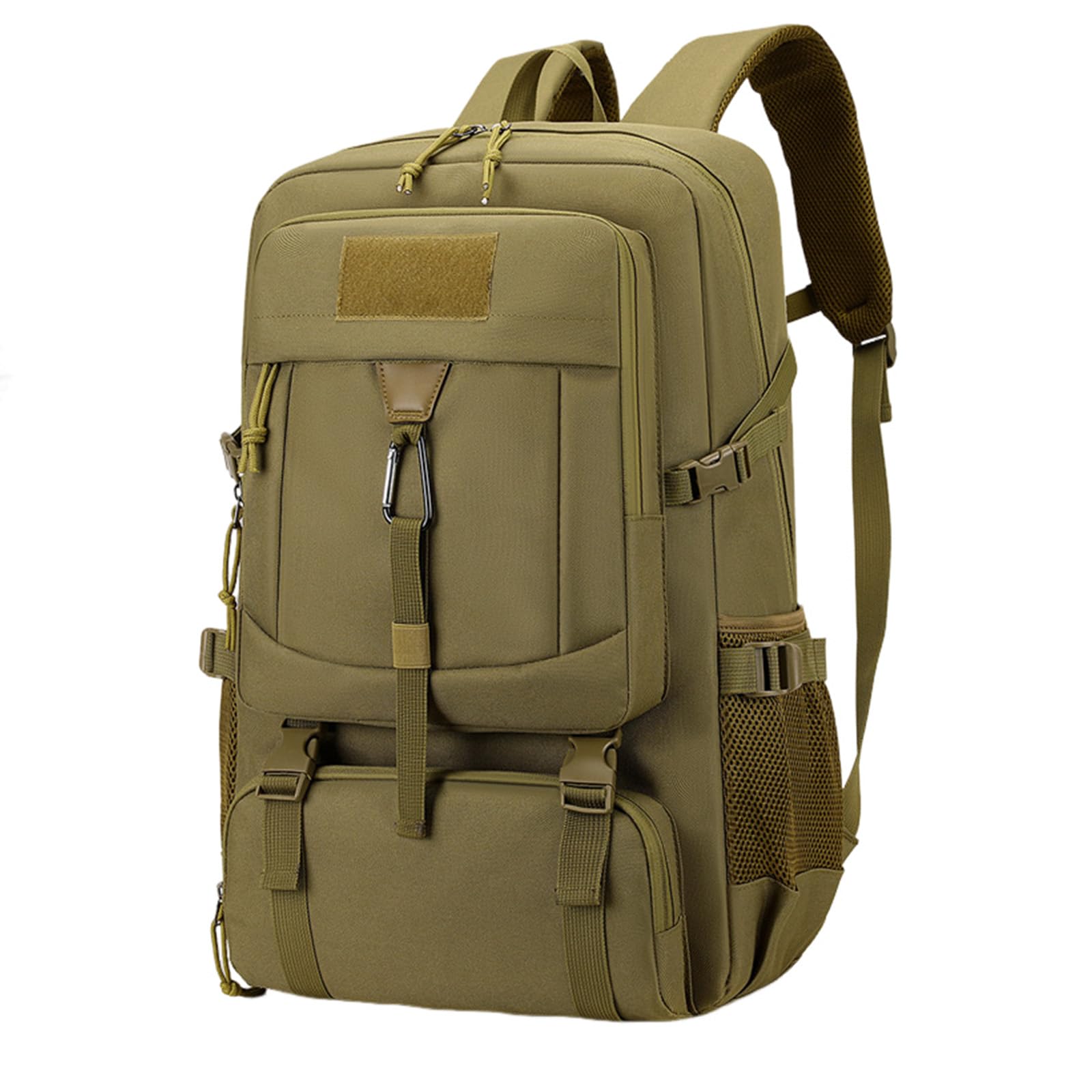 Lawaia Unisex Khaki Backpack 35L Traveling Backpack Waterproof Military Rucksack For Mens Camping Hiking Tactical Backpack Womens Outdoor Sports Fishing Work Bag 52 * 34 * 21Cm (Khaki)