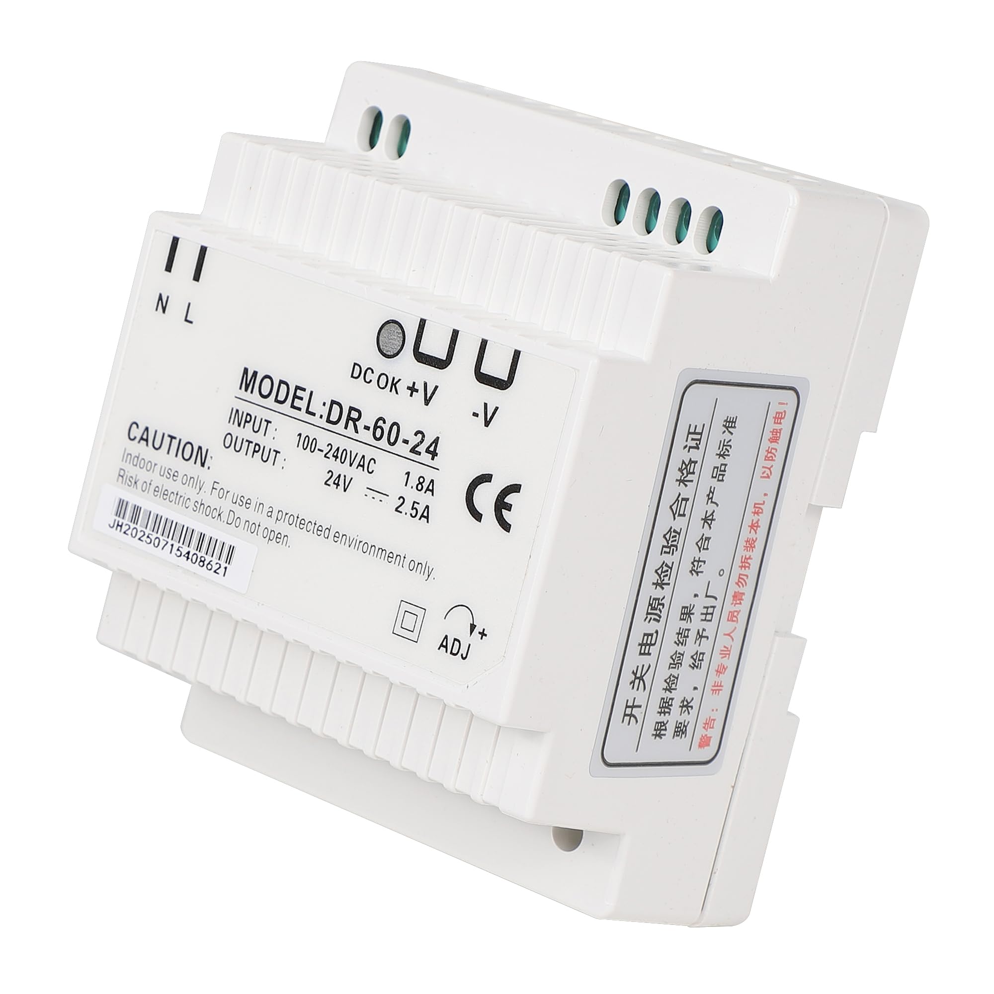 Stonenect Din-Rail Power Supply Transformer Switching Power Supplies Mountable Modular Power Supply for Industrial Automation Distribution Boxes Instrumentation (24V 2.5A DR-60-24)