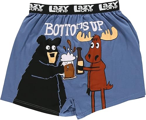 Lazy One Divertidos boxers de animales, novedosos bóxers, ropa interior humorística, regalos de broma para hombres, divertidos boxeadores de oso