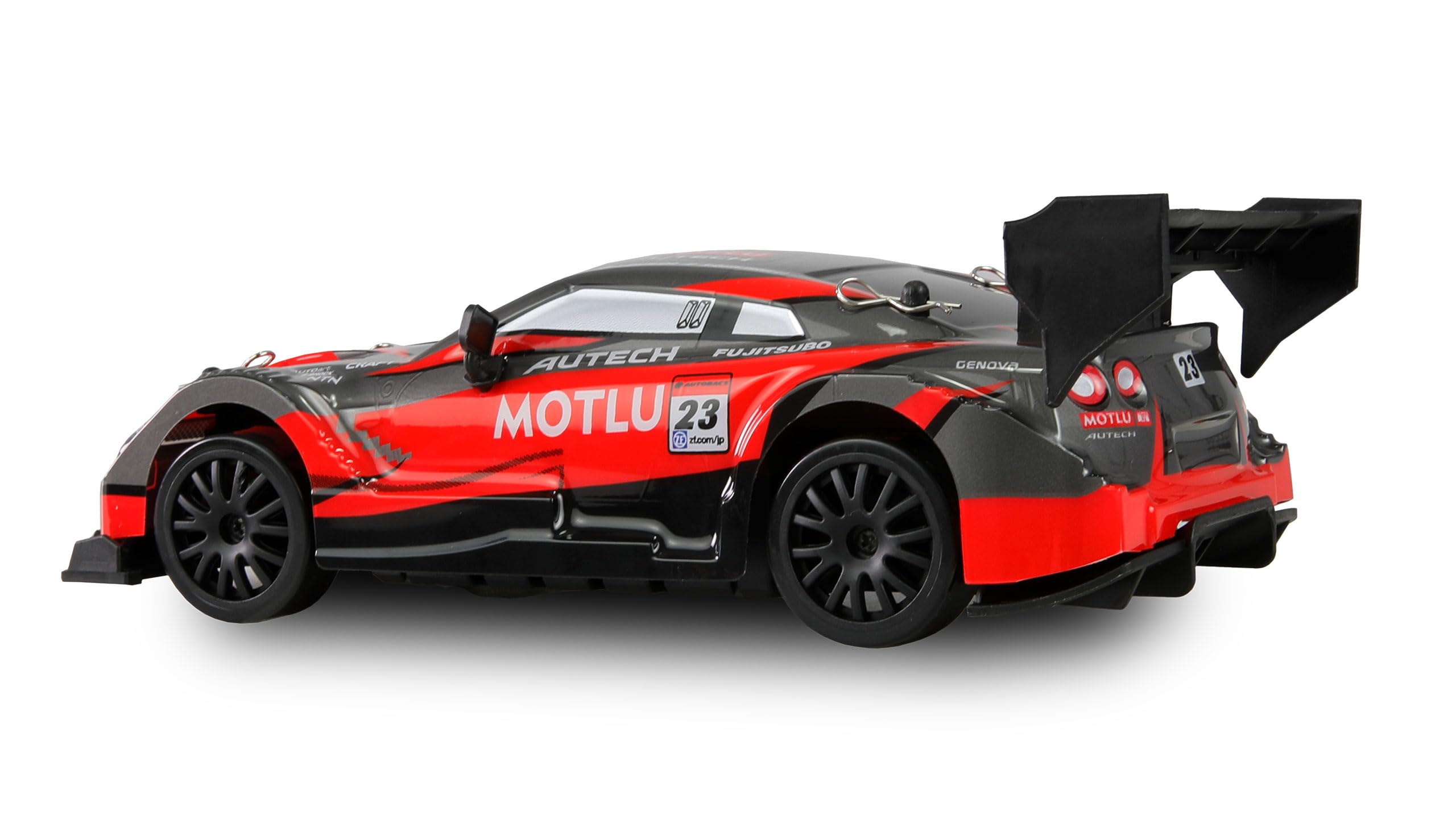 Amewi Drift Racing Car, RC radiocomandato, con illuminazione sottoscocca, 20 km/h, 4 WD 1:24 RTR rosso/nero con telecomando, batteria, cavo di ricarica, accessori