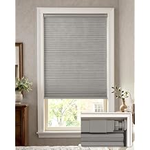 LazBlinds No Drill Blackout Cellular Shades, No Tools Cordless Honeycomb Blinds Thermal Insulated, Noise Reducing Window Blinds for Home, Easy Install, 46" W x 64" H, Dove Grey