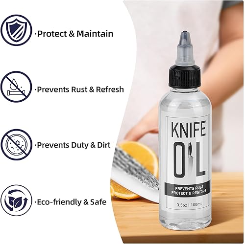 Miniatura 2 de Aceite de hoja de cuchillo y aceite de afilado  Aceite de mantenimiento de cuchillos Aceite para cuchillos Prevenir el óxido  Cuchillos eliminadores
