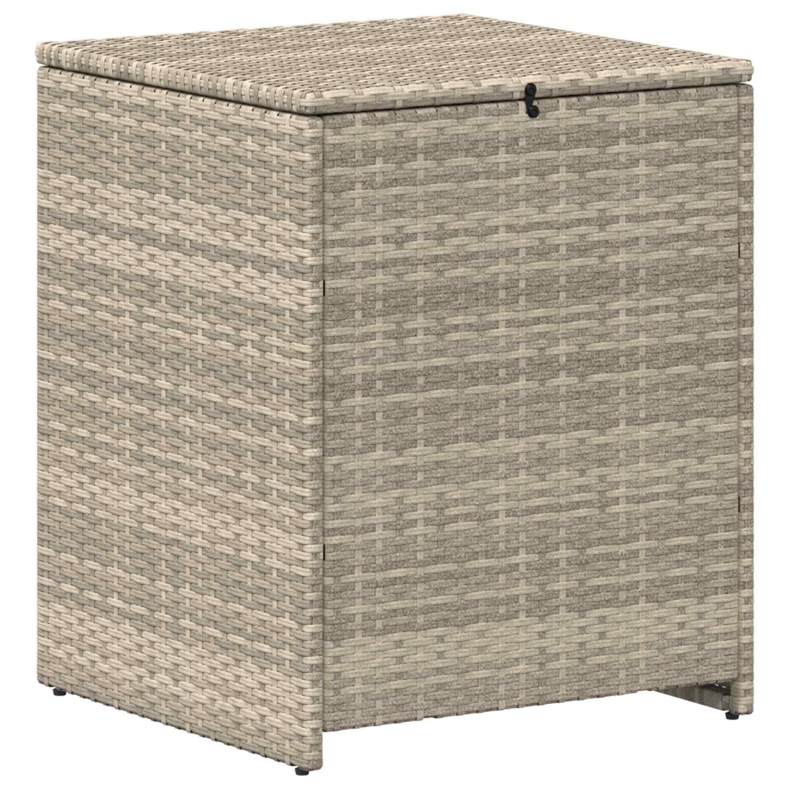 Boîte à coussins gris clair pour ranger votre balcon