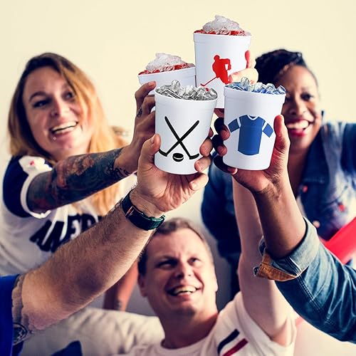 Miniatura 6 de Zhehao 30 vasos de plástico reutilizables, vasos reutilizables a granel de 16 onzas, vasos deportivos apilables para eventos deportivos, suministros