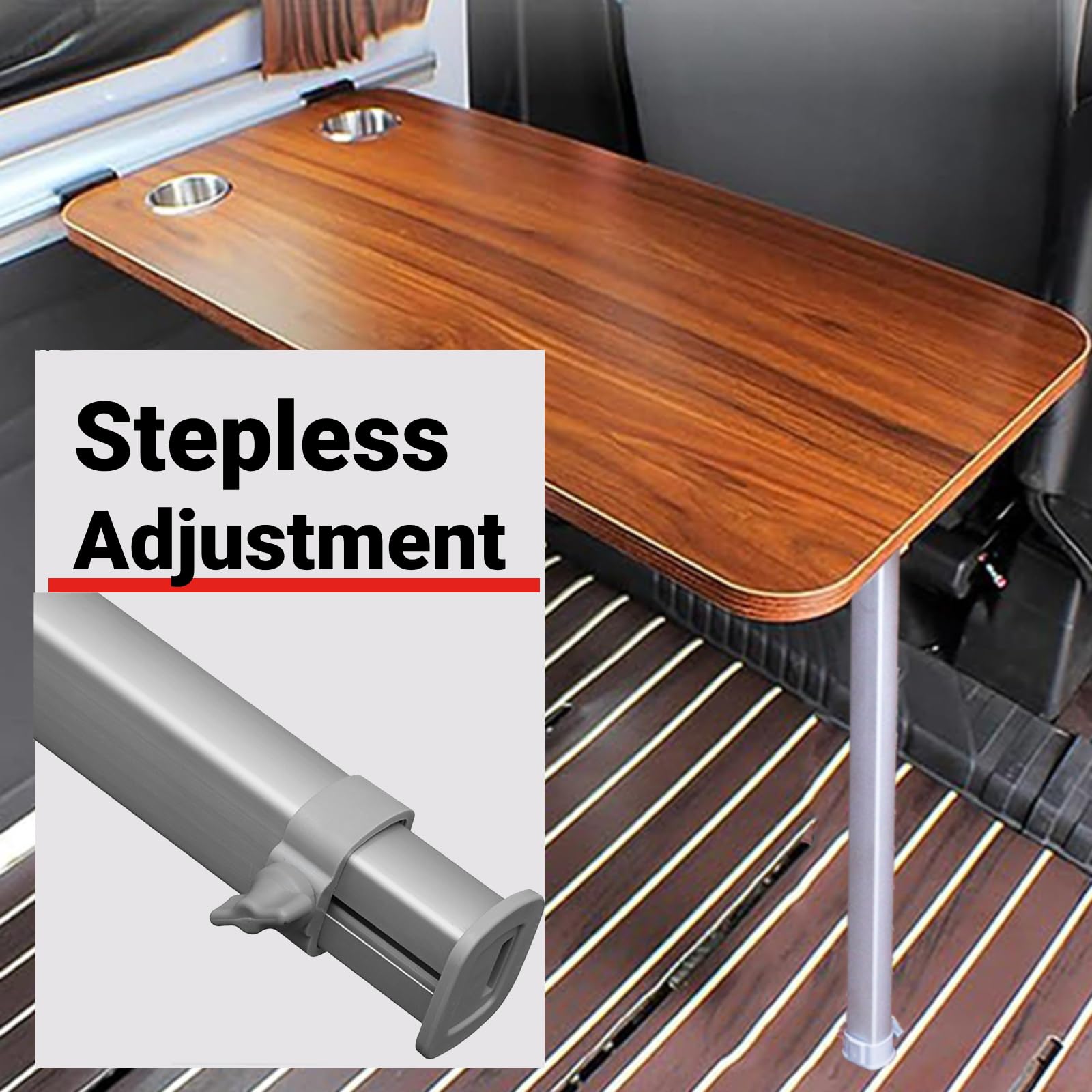 51-76cm höhenverstellbare Wohnmobil Tischbeine für RV Camper Caravan Yacht | Abnehmbares Tischbein, Stufenlos&fest arretierbar, Bis 50kg belastbar, Korrosionsfestes Aluminium, Teleskopstütze klappbar