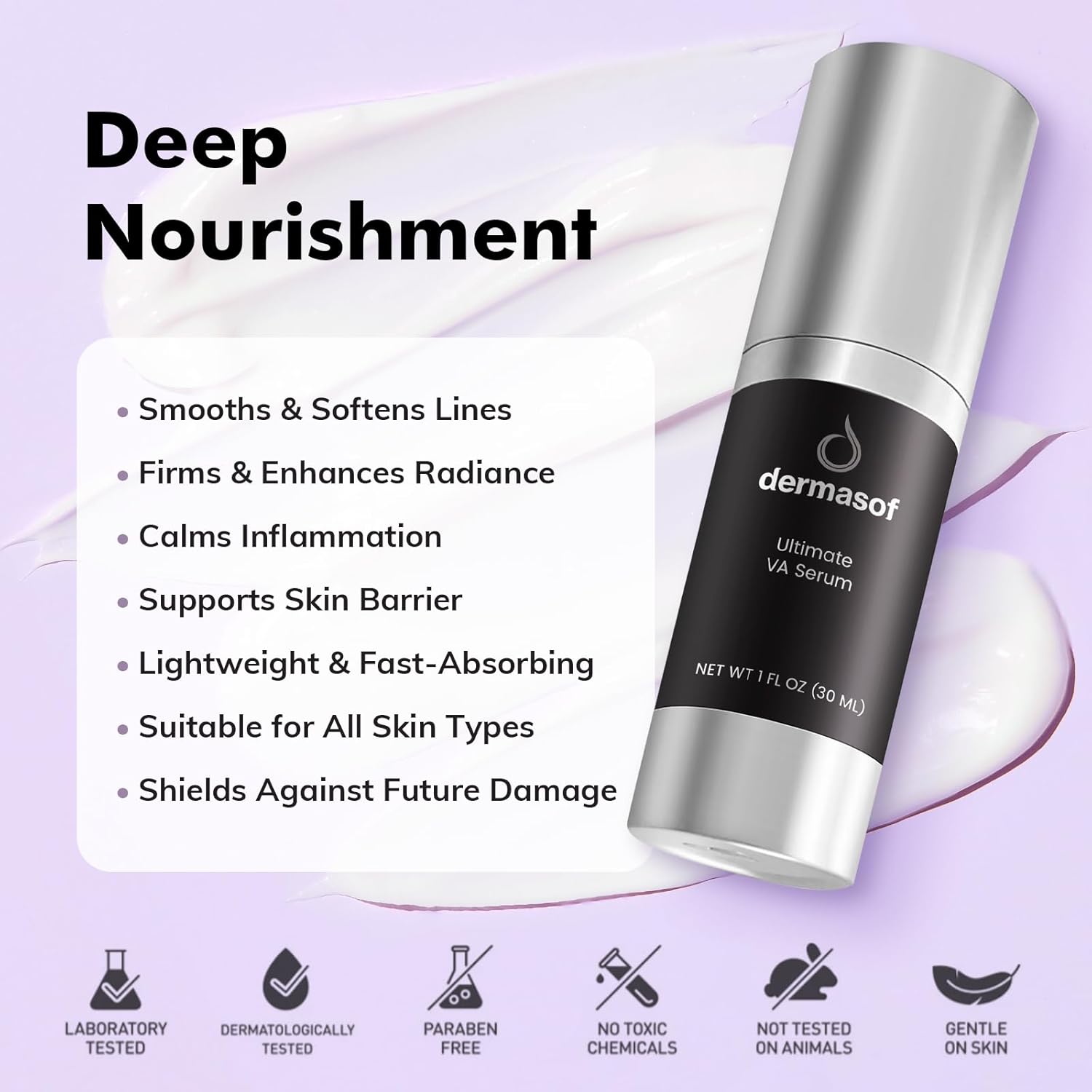 Dermasof Bakuchiol Retinol Serum for Face with 0.5% Bakuchiol & 2% HPR Retinol,Vitamin C Serum,Gentle Formula, Dark Spot Remover,Reduces Fine Lines Wrinkles & Redness,Smoothness,Fast Absorbing(30ml)