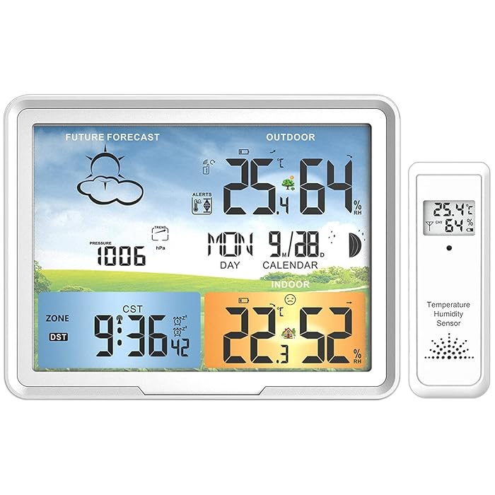 Buy White Weather Station Wireless Indoor Outdoor Sensors with Jumbo