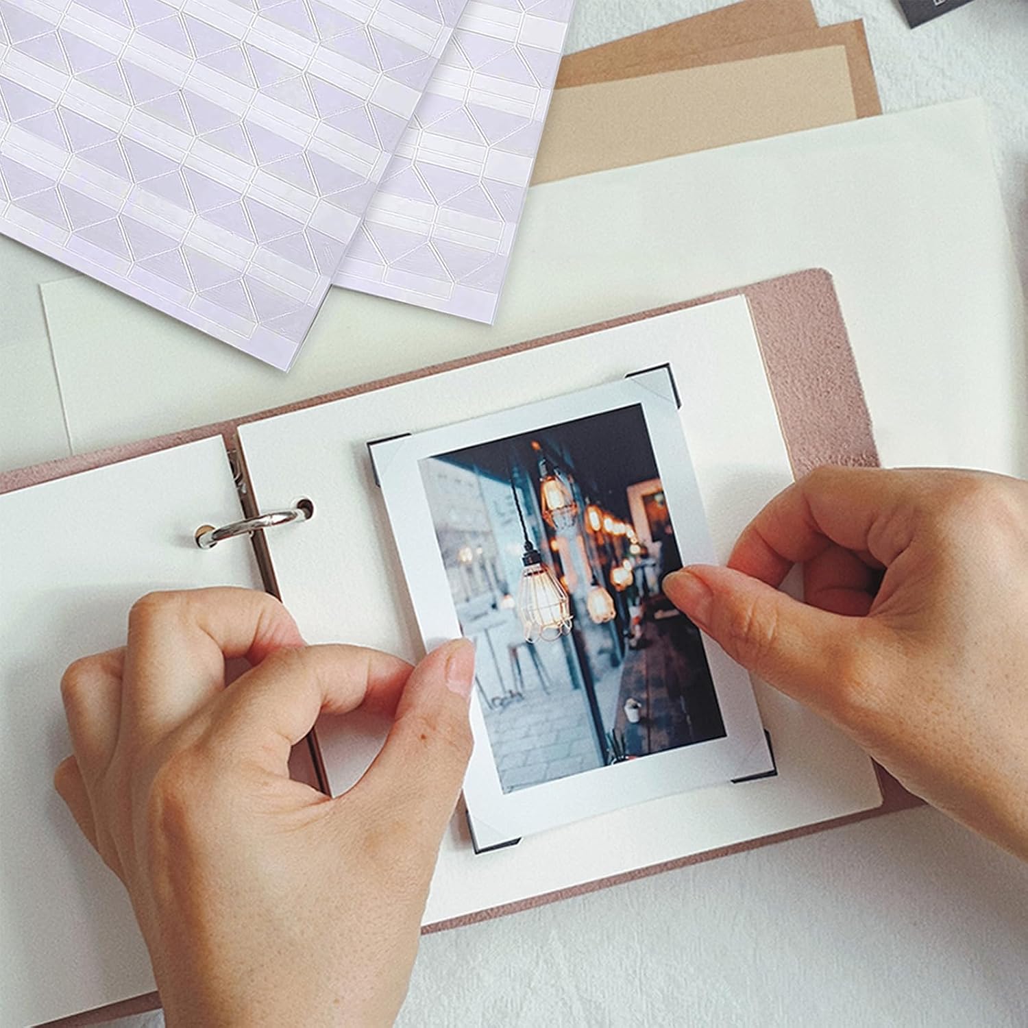 Photo Corners, Self Adhesive Photo Corners for Scrapbooking Clear Picture Mounting Corners Stickers for DIY Scrapbook, Album, Journal, Memory Books - Clear 408pcs, 4 Sheet