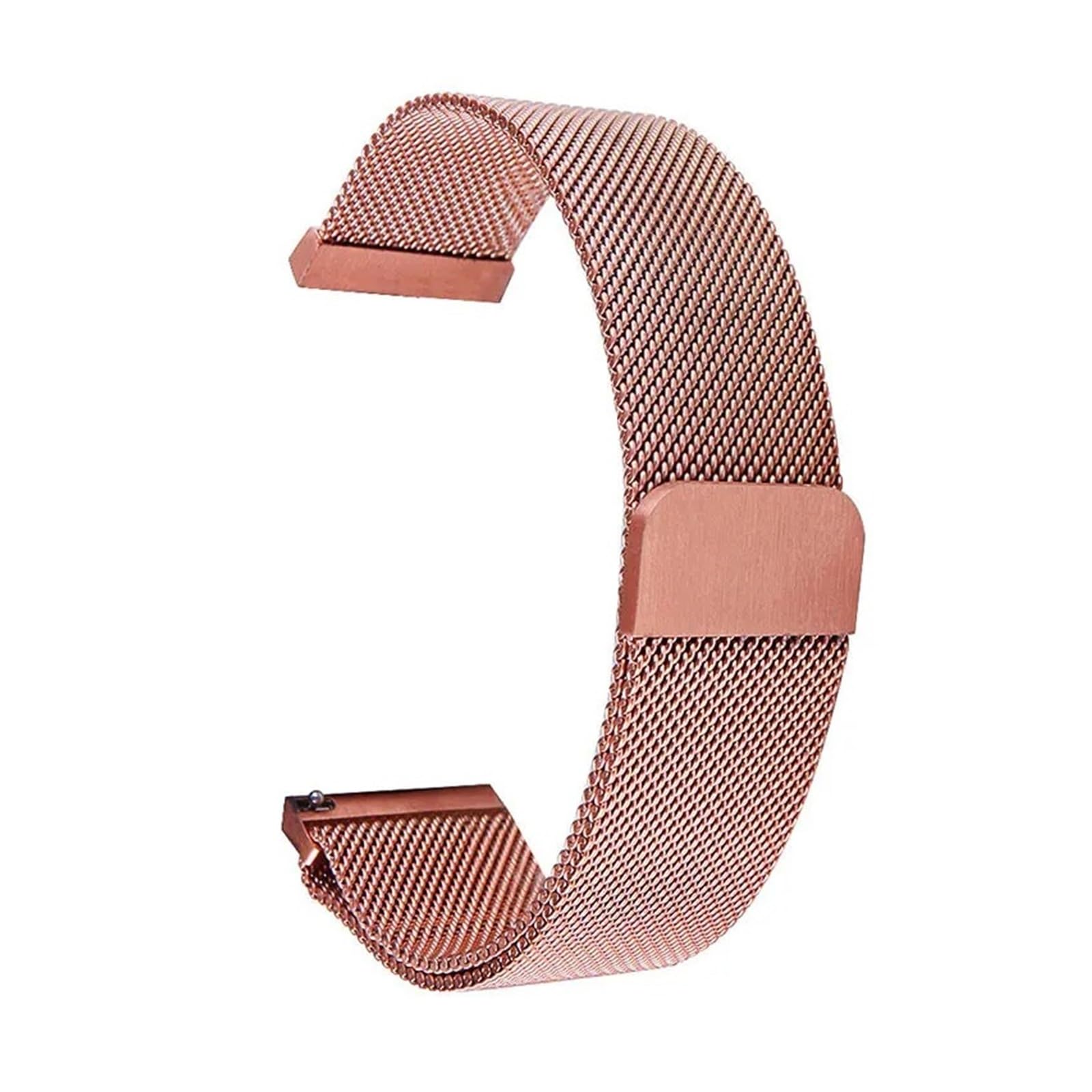 Magnetyczny pasek z siateczki ze stali nierdzewnej, 20 mm, 22 mm, Quick Release, metalowy pasek do zegarka, dla mężczyzn i kobiet, pasek zapasowy (różowe złoto, 22 mm)