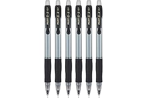 G2 Mechanical Pencils, 0.7mm HB Leads, Black Clear Barrels, Pack of 6