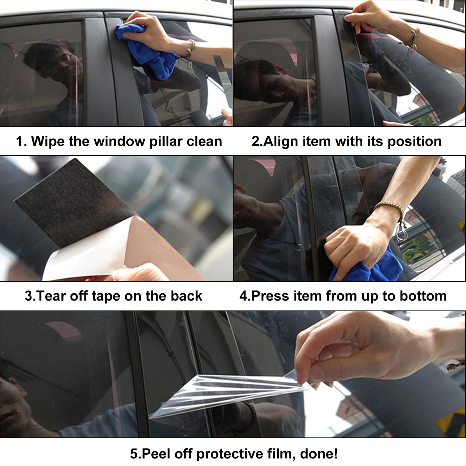 KUNGKIC Para Seat Leon 2005-2012 Coche Ventana Trasera Triangular Pegatina Exterior Decorativa Accesorios Regalo, ABS (Negro)