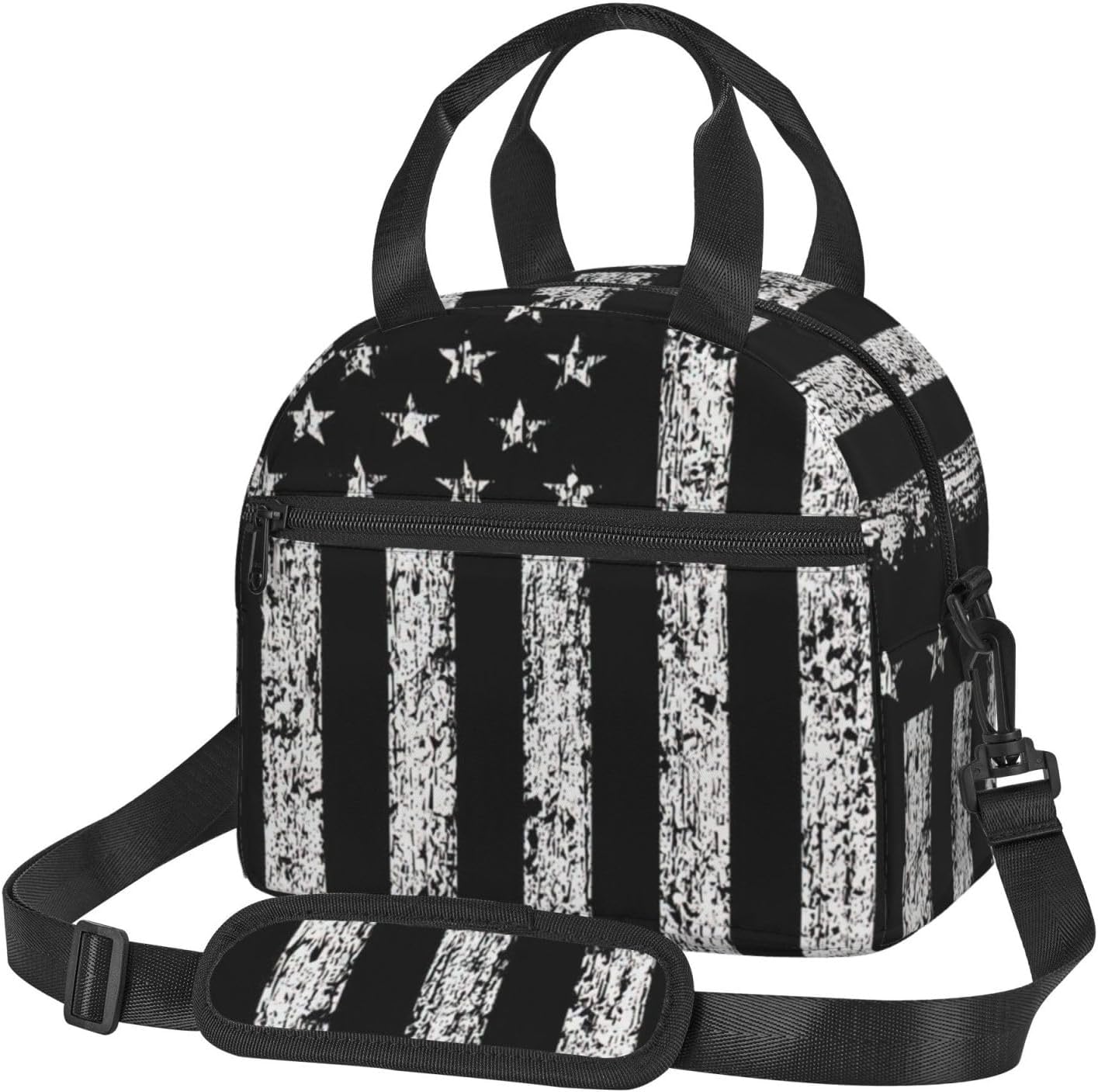 American Bald eagle Camouflage Print Reusable Lunch Bag Insulated Lunch Boxes for Office Work Picnic Tote Bag Adjustable