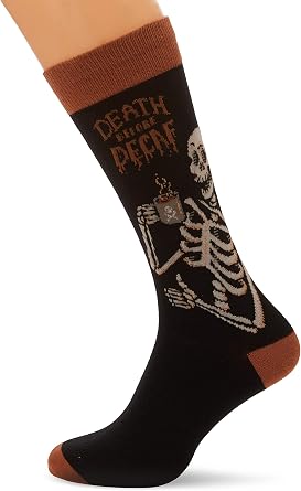 Socksmith Mens Novelty Crew Socks Death Before Decaf