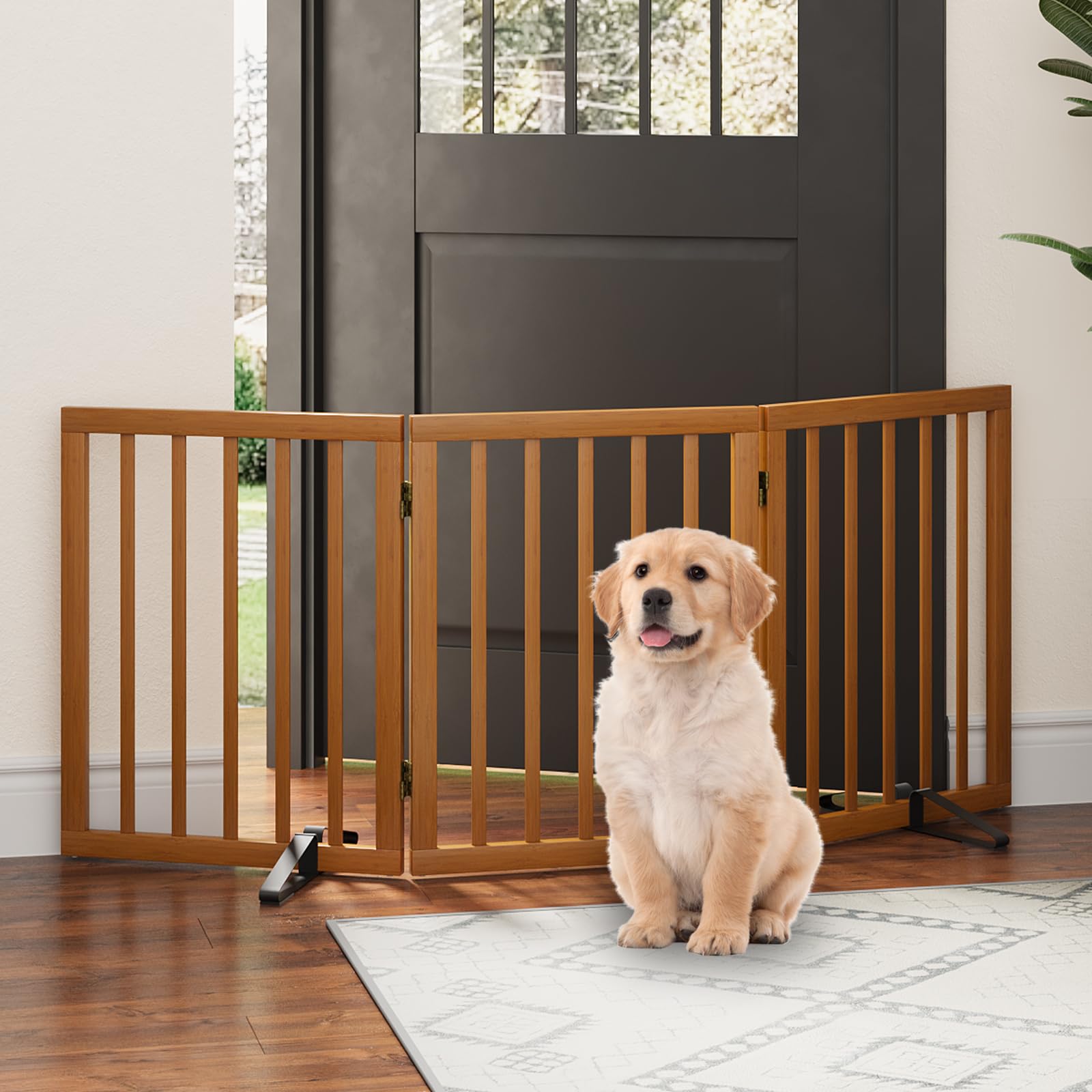 Barrières pour chiens pour ouvertures de portes, barrière pliable pour chien intérieure, barrière autonome pour animaux domestiques pour ouvertures de portes de chambre, barrière pour chiots avec