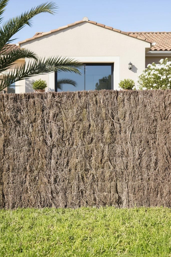 Suinga Brezo Ocultación Máxima 0,80x3 m | Cerramiento Natural de Brezo | Valla de Ocultación 100% para Jardin y Terraza | Malla de Brezo Rustica