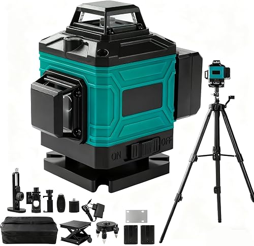 Niveau Laser Chantier Autonivelant 360°x4, Lazer Niveaux 4D 16 L 