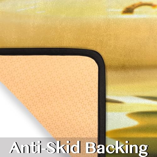 Miniatura 4 de GUYOS Tapete de cocina de bambú con patrones de agua que cae 2 piezas tapetes acolchados antifatiga para suelo de cocina de 47 x 17 pulgadas29 x 17