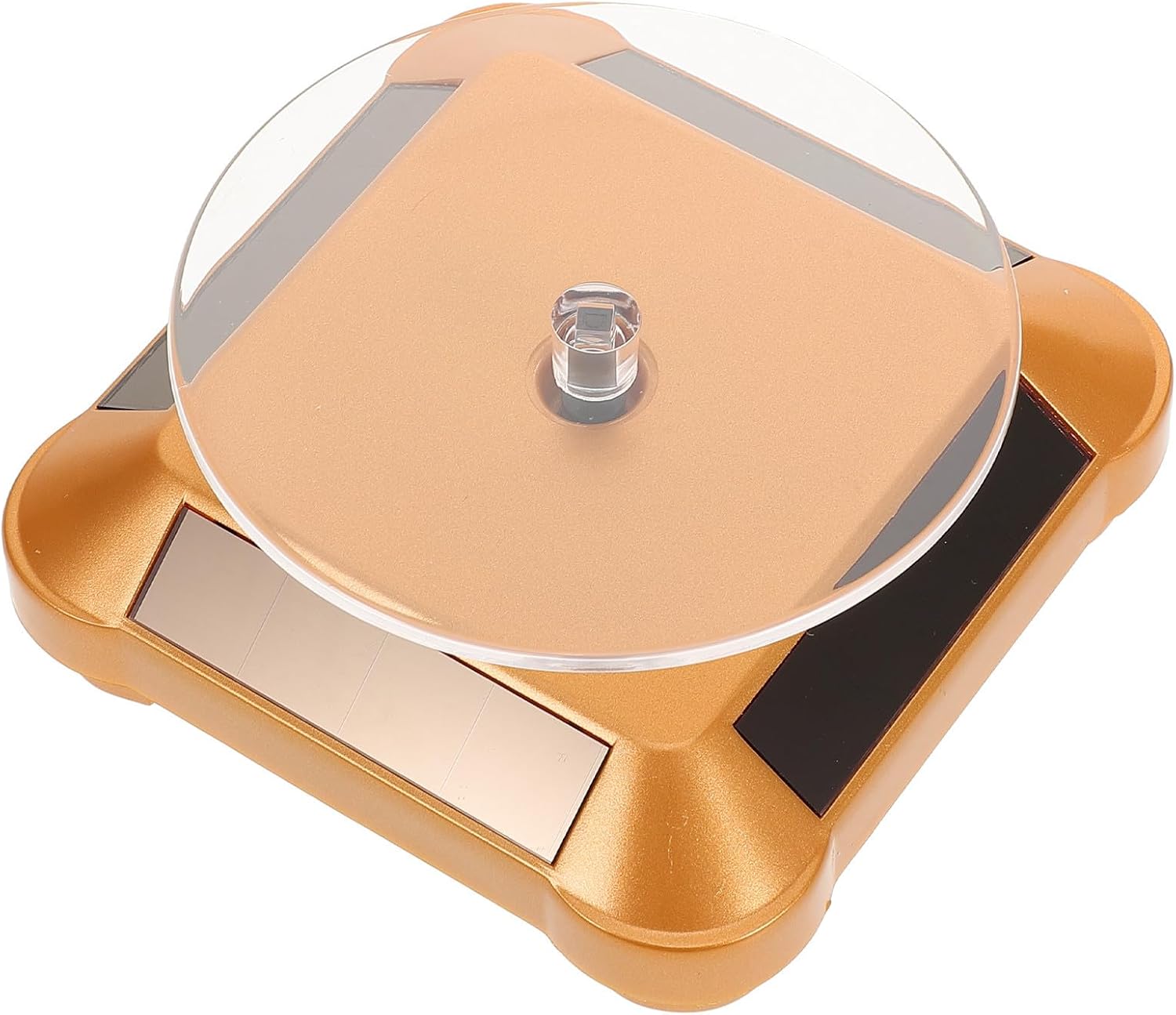 SOLUSTRE Solar Powered Motorized Rotating Display Stand Turntable for Jewelry Watches Electronics Easy Install Multifunctional Display and Storage Platform for Home Mall Exhibition Use