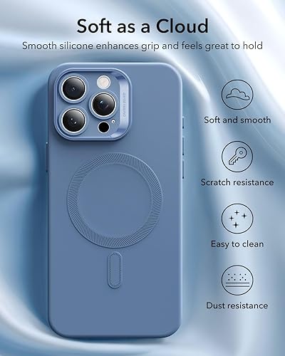 Vista 105 de ESR Funda para iPhone 15 Pro Max, compatible con MagSafe, de grado militar, negro transparente